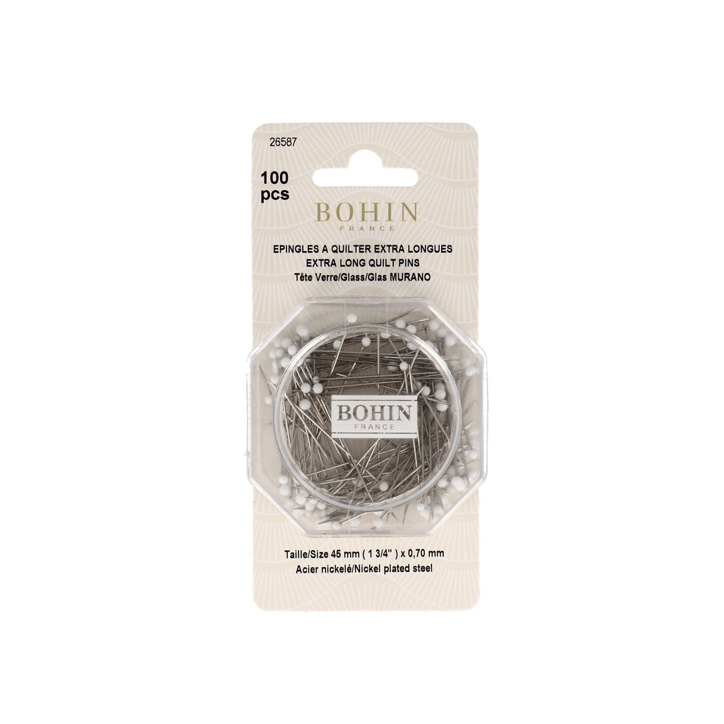 Epingles à tête de verre extra-longues M7