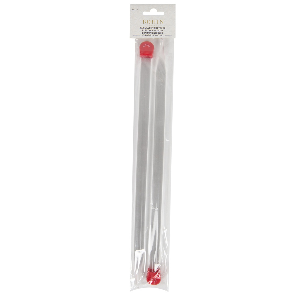 Aiguilles plastique tricot 35 cm