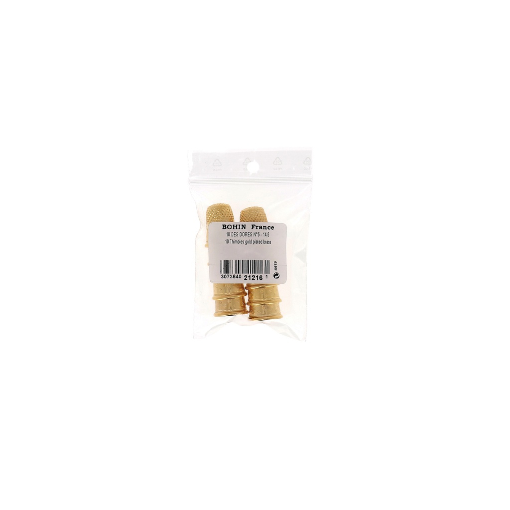 Gold plated thimbles