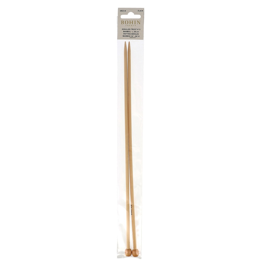 Aiguille à tricoter en bambou - 35 cm
