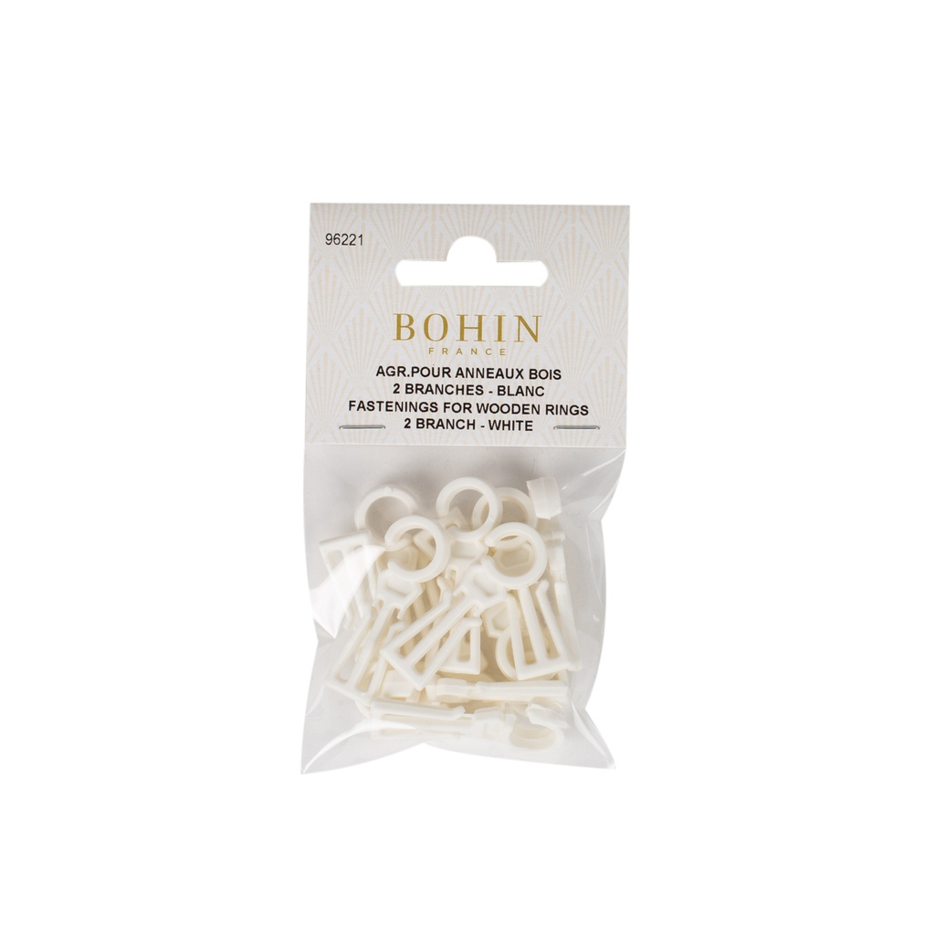Agrafes plastique anneaux bois
