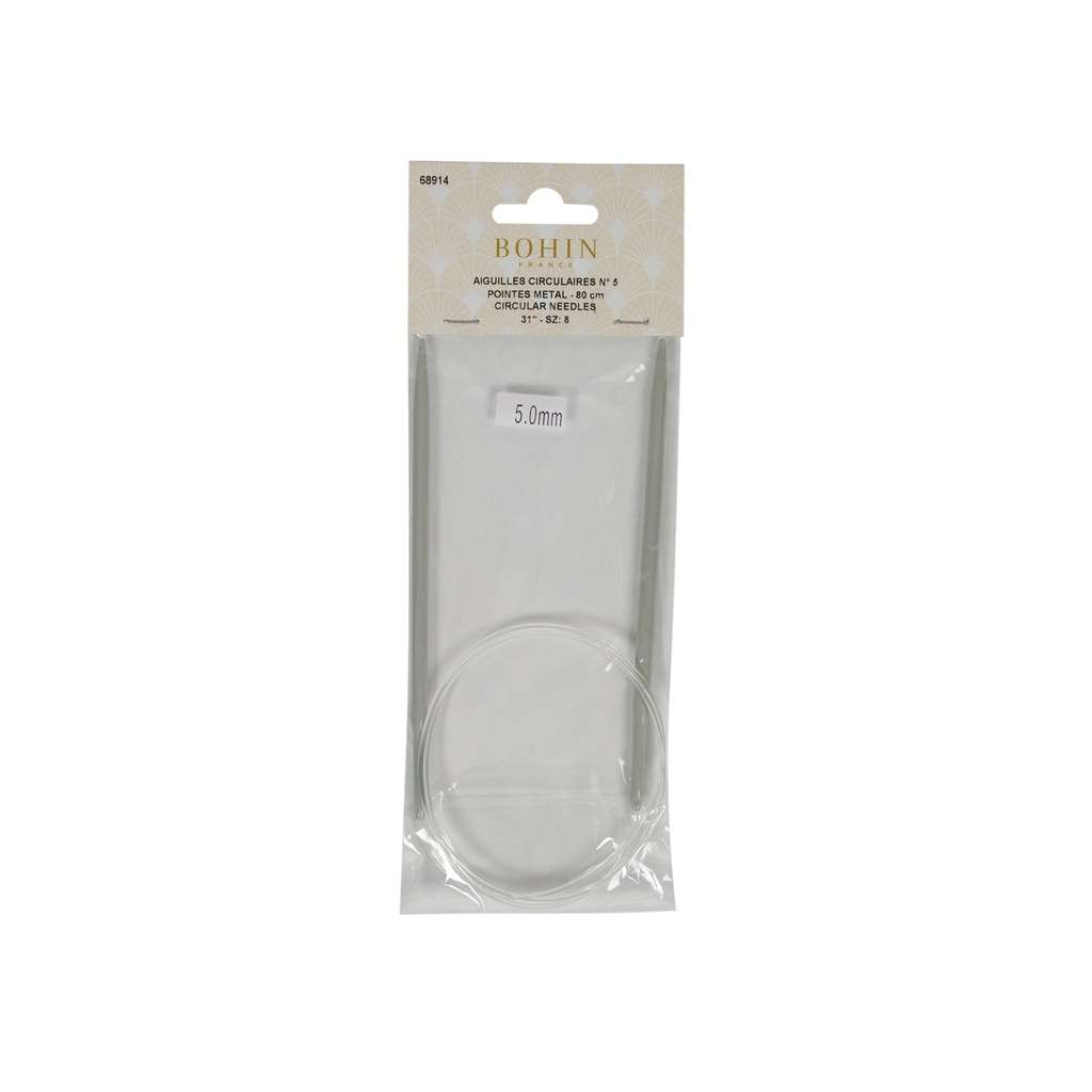Aiguilles tricot circulaires en aluminium - BCI 80 cm