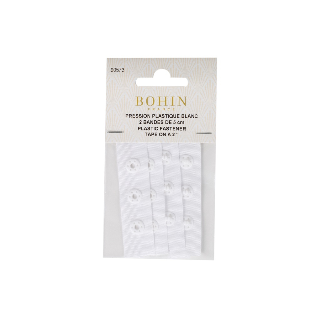 Boutons pression en plastique sur ruban