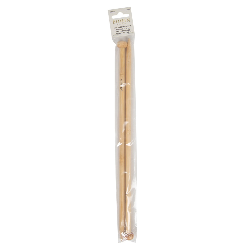 Aiguille à tricoter en bambou - 35 cm