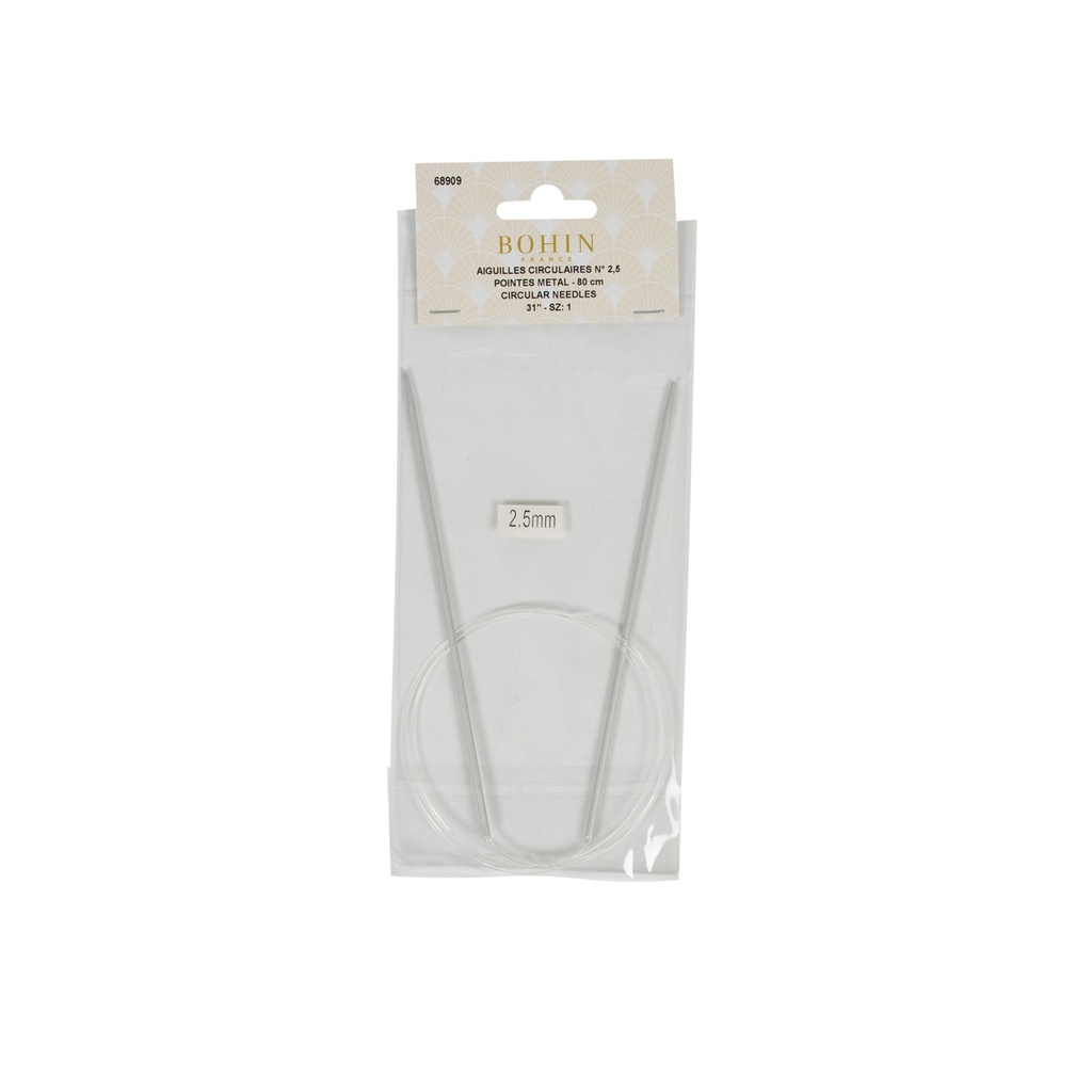 Aiguilles tricot circulaires en aluminium - BCI 80 cm
