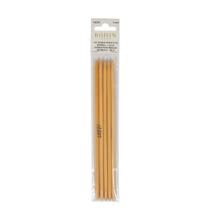 Aiguilles à tricoter doubles pointes en bambou - 20 cm