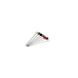 Box of 100 plastic head pins, assortment of colours - 34 mm - ø 0.65 mm