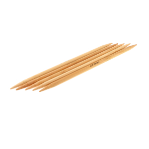 Aiguilles à tricoter doubles pointes en bambou - 20 cm