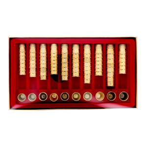 Thimble assortment in suede tray
