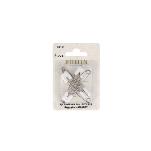 4 stainless steel safety pins or nappy pins - 55 mm - ø 1.10 mm