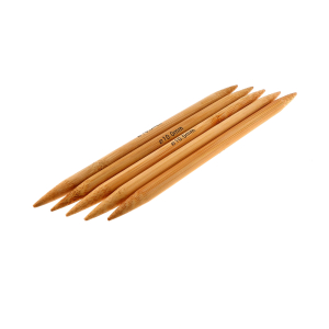 Aiguilles à tricoter doubles pointes en bambou - 20 cm