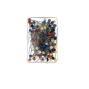 Box of 10 plastic flower head pins, assortment of colours - 34 mm - ø 0.65 mm