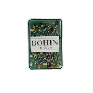 Box of 80 extra fine glass head pins, assortment of colours - 30 mm - ø 0.60 mm