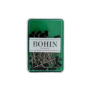 Box of 80 extra fine glass head pins, black - 30 mm - ø 0.60 mm