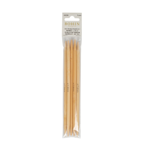 Aiguilles à tricoter doubles pointes en bambou - 20 cm