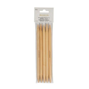 Aiguilles à tricoter doubles pointes en bambou - 20 cm