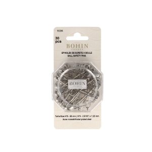 Box of 35 'Olive' safety pins - ball spring - No.  4 - 52 mm - ø 1.10 mm