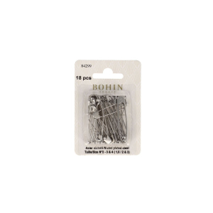 Box of 40 'Olive' safety pins - ball spring - No.  2 - 36 mm - ø 0.90 mm