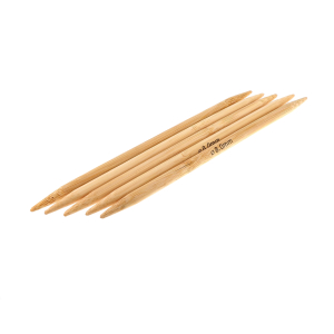 Aiguilles à tricoter doubles pointes en bambou - 20 cm