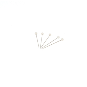 Box of 250 white plastic head pins - 34 mm - ø 0.65 mm