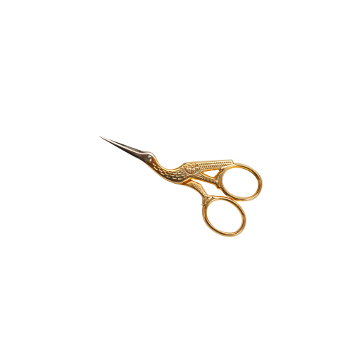 Gilted stork embroidery scissors