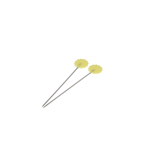 Box of 50 plastic flower head pins, yellow - 50 mm - ø 0.65 mm